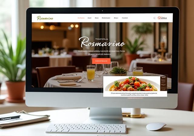 Screenshot del sito web per Trattoria Rosmarino